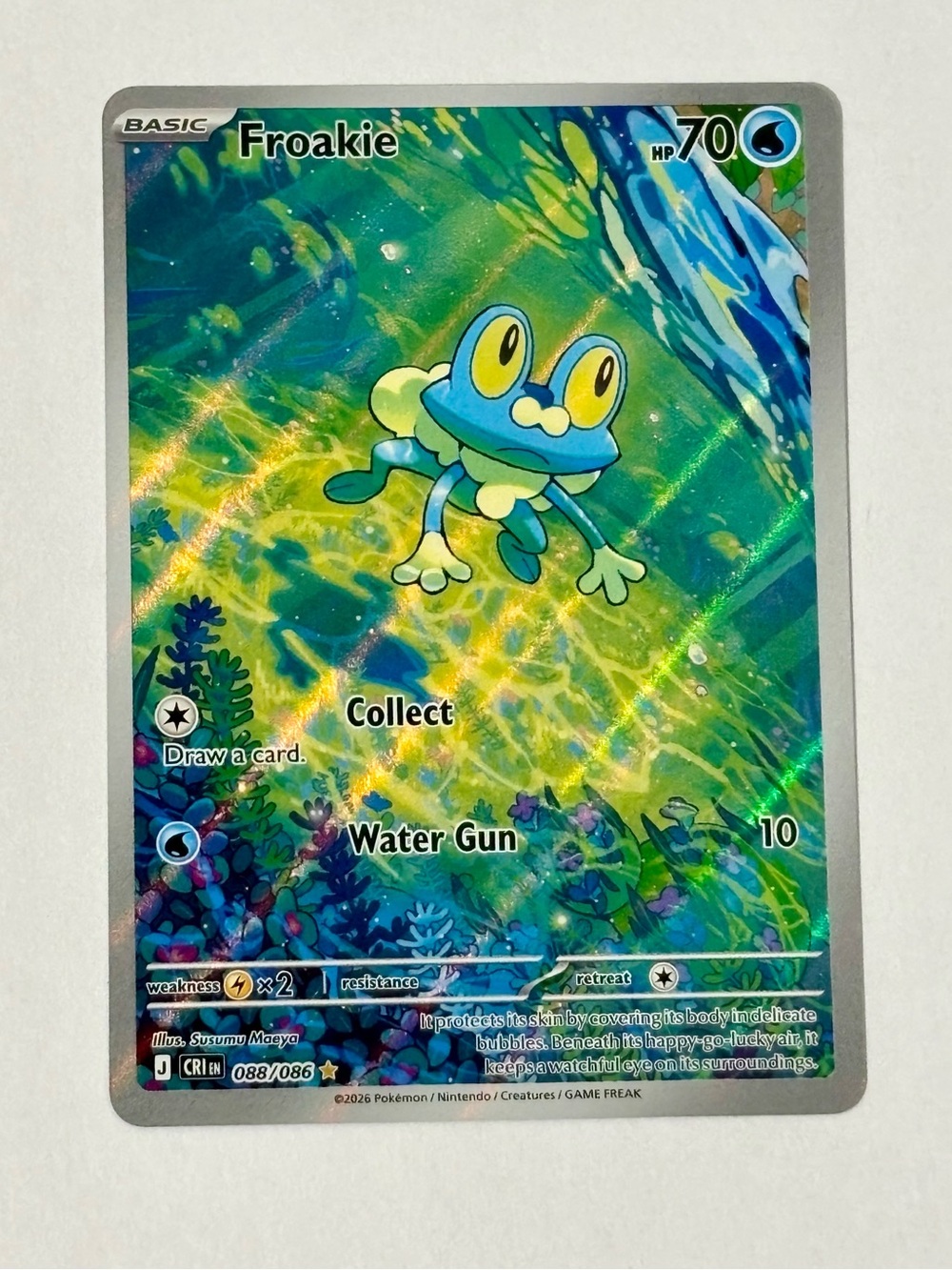 Pokemon Froakie Illustration Rare Holographic - Chaos Rising - NM